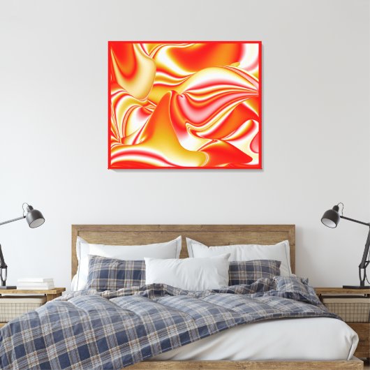 Liefde en Goud Abstract 3D Rainbowart Canvas Afdruk (Insitu (Slaapkamer))
