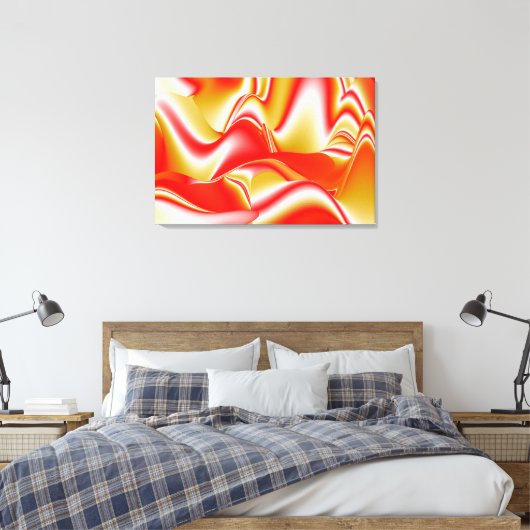 Liefde en Goud Abstract 3D Rainbowart Canvas Afdruk (Insitu (Slaapkamer))