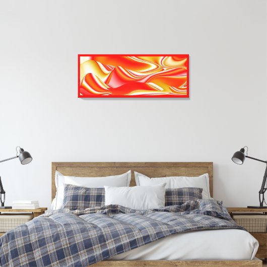 Liefde en Goud Abstract 3D Rainbowart Canvas Afdruk (Insitu (Slaapkamer))