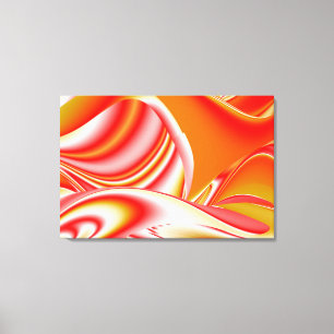 Liefde en Goud Abstract 3D Rainbowart Canvas Afdruk
