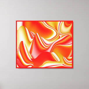 Liefde en Goud Abstract 3D Rainbowart Canvas Afdruk