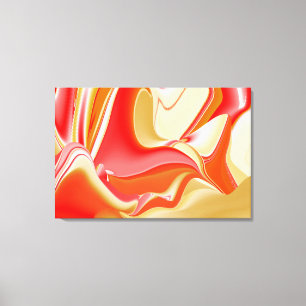 Liefde en Goud Abstract 3D Rainbowart Canvas Afdruk