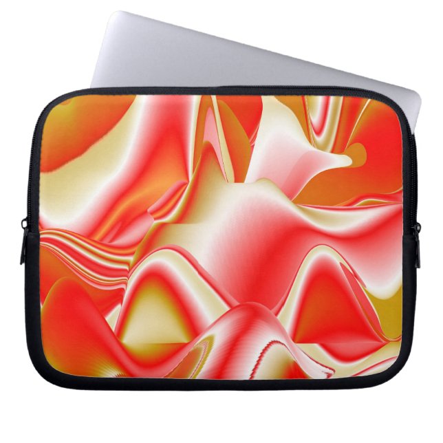 Liefde en Goud Abstract 3D Rainbowart Laptop Sleeve (Voorkant)