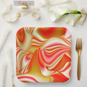 Liefde en Goud Abstract 3D Rainbowart Papieren Bordje