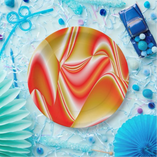 Liefde en Goud Abstract 3D Rainbowart Papieren Bordje (Feest)