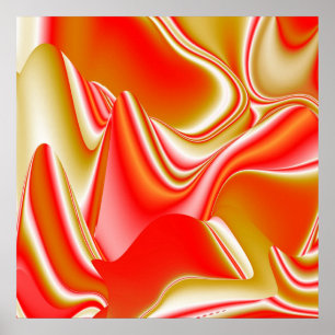 Liefde en Goud Abstract 3D Rainbowart Poster