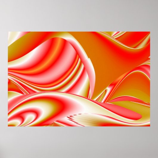 Liefde en Goud Abstract 3D Rainbowart Poster (Voorkant)