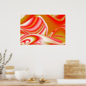 Liefde en Goud Abstract 3D Rainbowart Poster (Keuken)