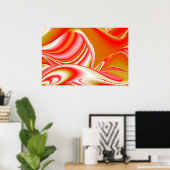 Liefde en Goud Abstract 3D Rainbowart Poster (Thuiskantoor)