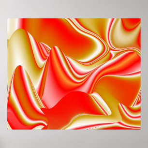 Liefde en Goud Abstract 3D Rainbowart Poster