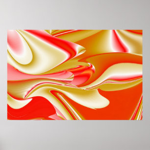 Liefde en Goud Abstract 3D Rainbowart Poster