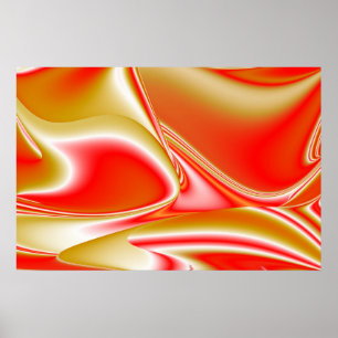Liefde en Goud Abstract 3D Rainbowart Poster