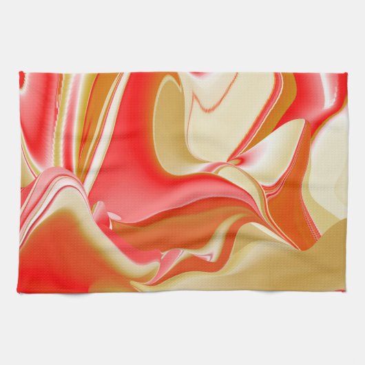Liefde en Goud Abstract 3D Rainbowart Theedoek (Horizontaal)