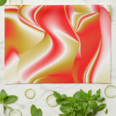 Liefde en Goud Abstract 3D Rainbowart Theedoek (Gevouwen)
