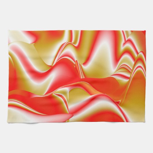 Liefde en Goud Abstract 3D Rainbowart Theedoek (Horizontaal)