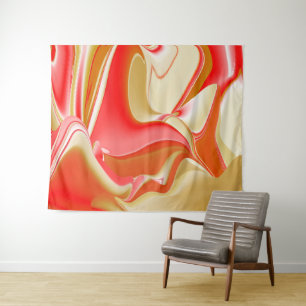 Liefde en Goud Abstract 3D Rainbowart Wandkleed