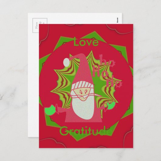 Liefde en Gratitude Santa's Hohoho! briefkaart (Voorkant / Achterkant)