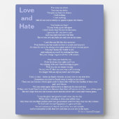 Liefde en haat gedicht fotoplaat (Voorkant)