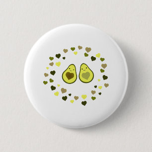 Liefde en Hart Avocados Ronde Button 5,7 Cm