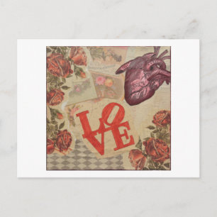 Liefde en hart briefkaart