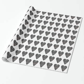 Liefde en hart in krijt Krijtbordpatroon Cadeaupapier