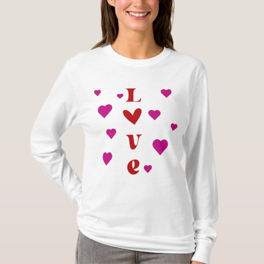 Liefde en hart t-shirt (Voorkant)