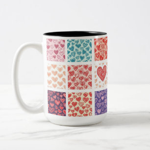 Liefde en harten tweekleurige koffiemok