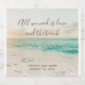 Liefde en het Beach Coastal Wedding Bier Etiket (Enkel label)