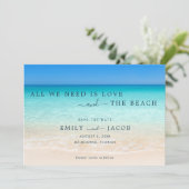 Liefde en het Beach Wedding Save The Date (Staand voorkant)