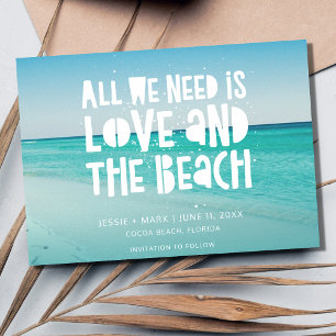 Liefde en het strand Bestemming Bruiloft Save The Date