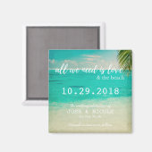 Liefde en het strand bruiloft Save the Date Magnet Magneet (Voorkant / Achterkant)