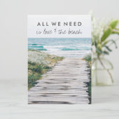 Liefde en het strand Eloped Trouwreceptie Kaart (Staand voorkant)