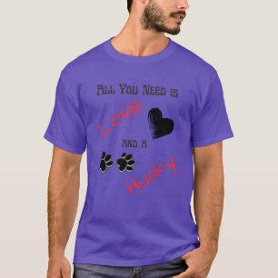 liefde en husky vriend t-shirt