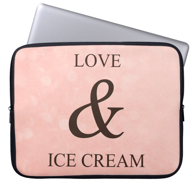 Liefde en ijs laptop sleeve (Voorkant)