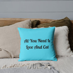 Liefde en kat gepersonaliseerd Schattige Funny Quo Kussen