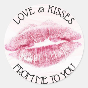Liefde en Kisses van mij naar jullie Romantic Stic Ronde Sticker