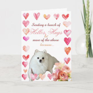 Liefde en knuffels kaart met grappige pup