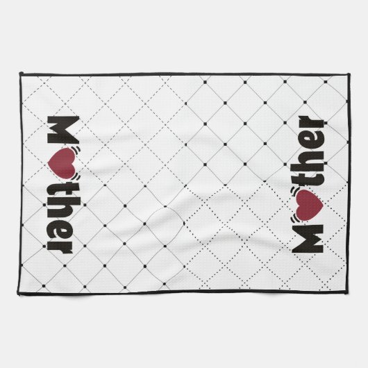 Liefde en knuffels Moeder's Keuken Handdoek (Horizontaal)