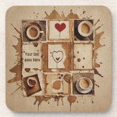 Liefde en koffie Bier Onderzetter (Voorkant)