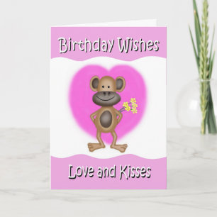 Liefde en Kusjes Verjaardag Kaart