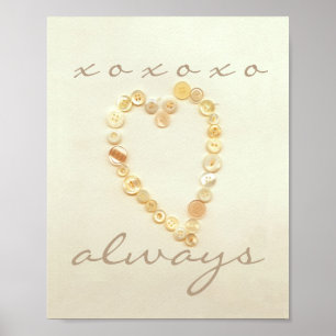 liefde en kussen hart poster stijl kunst