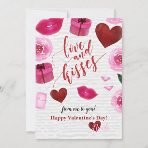 Liefde en kussen Valentijnsdag Kaart