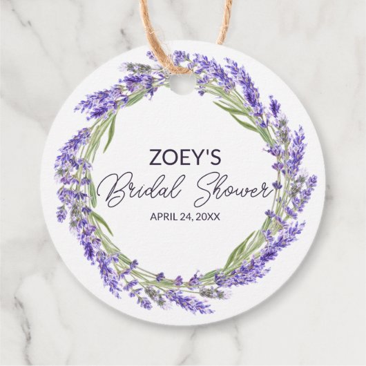 Liefde en Lavendel | Elegant bloemig Vrijgezellenf Bedankjes Labels (Achterkant)