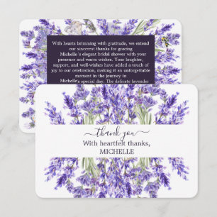 Liefde en Lavendel   Elegante Trouw Trouwkaart Bed Bedankkaart
