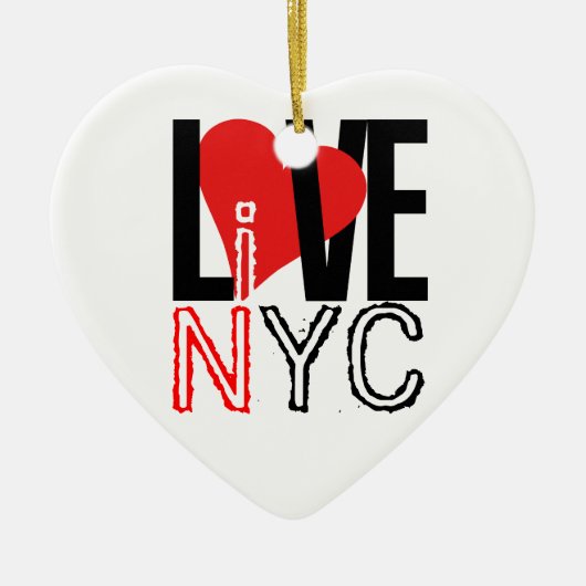 Liefde en leef in NYC Heart Ornament Black White (Voorkant)