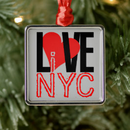 Liefde en leef in NYC Square Ornament