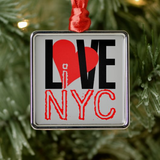 Liefde en leef in NYC Square Ornament (Boom)