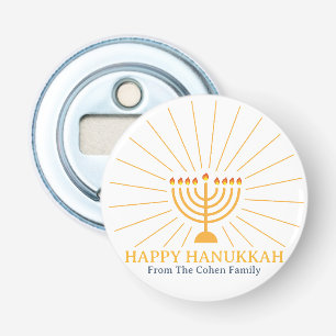 Liefde en Licht Eenvoudige Happy Chanoeka famili Button Flesopener