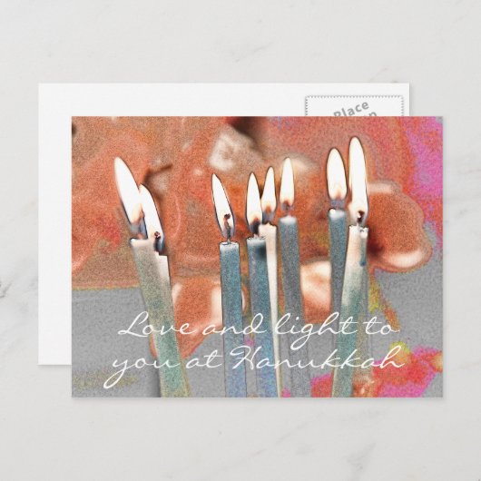 Liefde en licht op Hanukkah Abstract Feestdagenkaart (Voorkant / Achterkant)