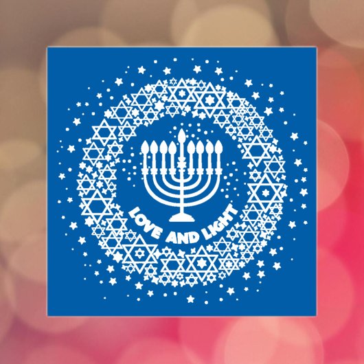 Liefde en lichte menorah zelfinktende stempel